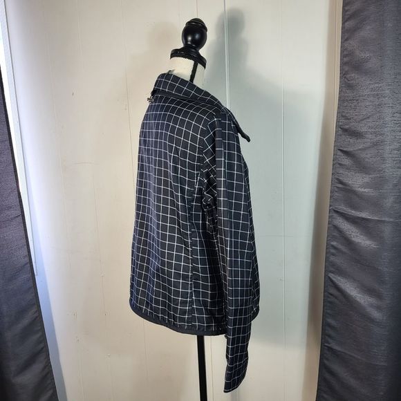 RALPH LAUREN Black White Plaid Lightweight Zip Up Windbreaker Size Medium - Picture 2 of 3